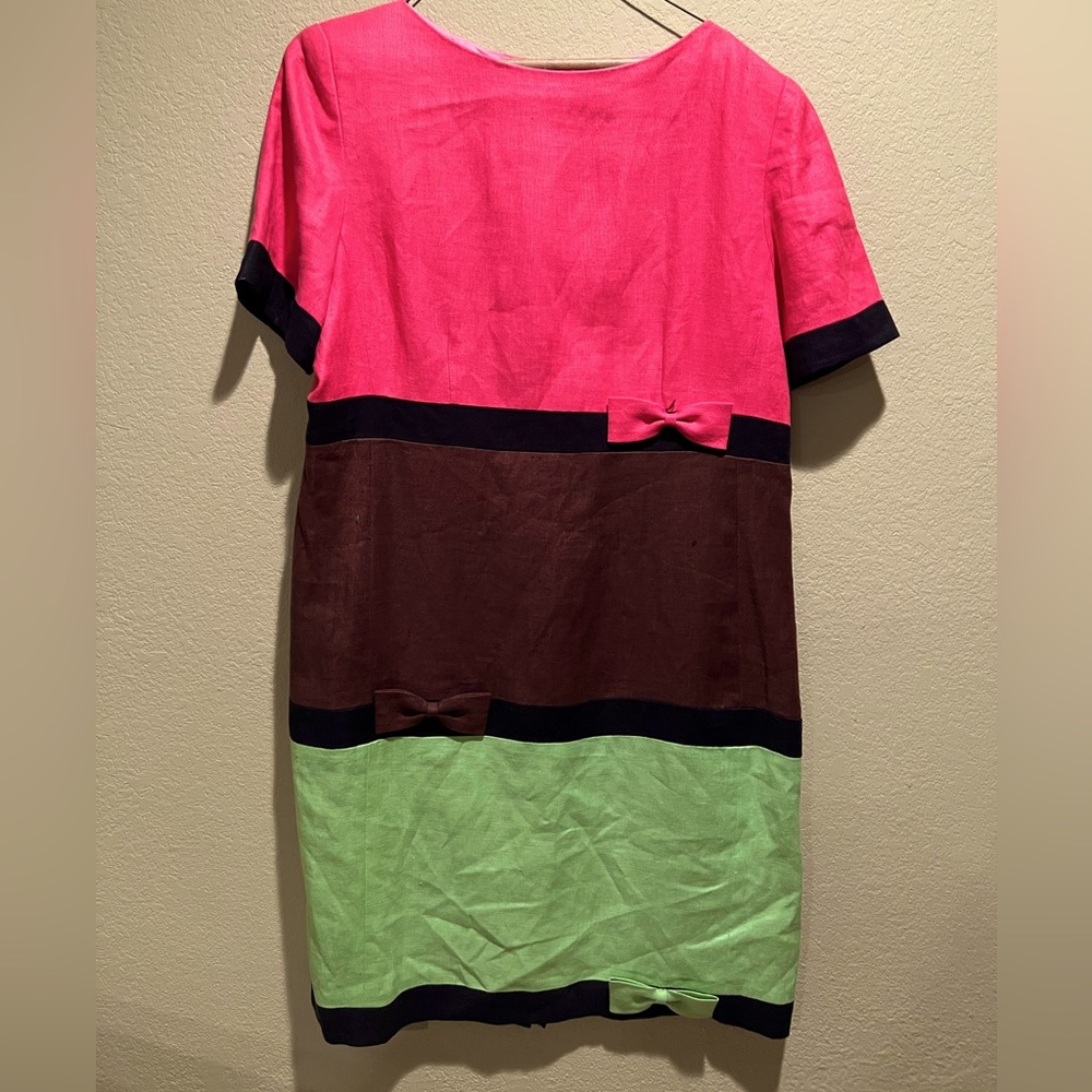 Rickie Freeman for Teri Jon Multicolored Linen Dress